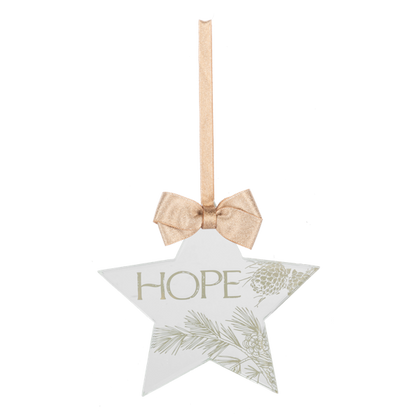 Mirror Star Ornament-Assorted Joy, Peace, Hope, each sold separately
