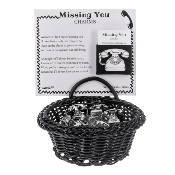 Missing You-Telephone Charm with Insert Card