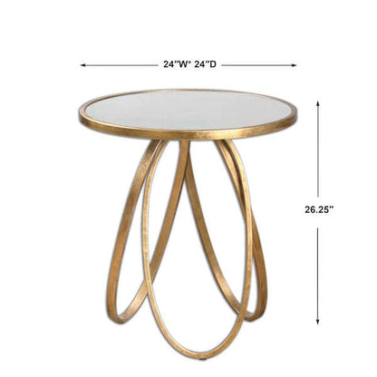 Montrez 24" Wide Glazed Gold Leaf Mirror Accent Table