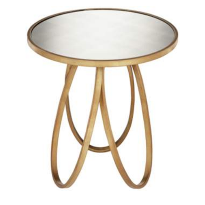 Montrez 24" Wide Glazed Gold Leaf Mirror Accent Table