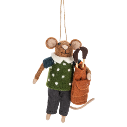 Mouse Golf Ornaments-Assorted Styles, each sold separately
