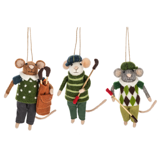 Mouse Golf Ornaments-Assorted Styles, each sold separately