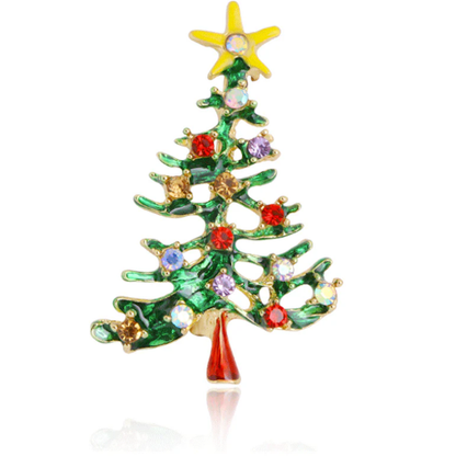 Multicolor Christmas Tree Brooch Pin