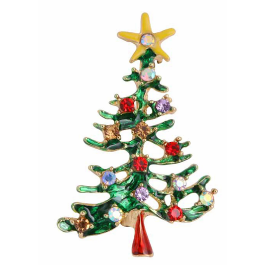 Multicolor Christmas Tree Brooch Pin