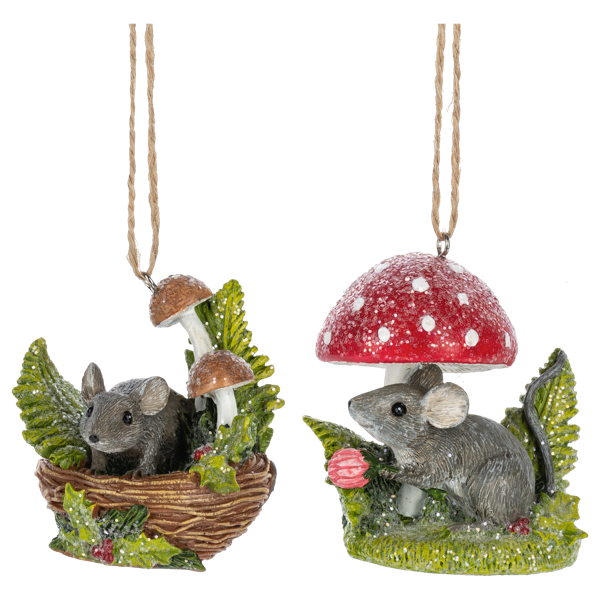 Mouse with Mushroom Ornament-Assorted Styles, sold seperately