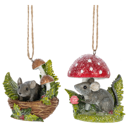 Mouse with Mushroom Ornament-Assorted Styles, sold seperately