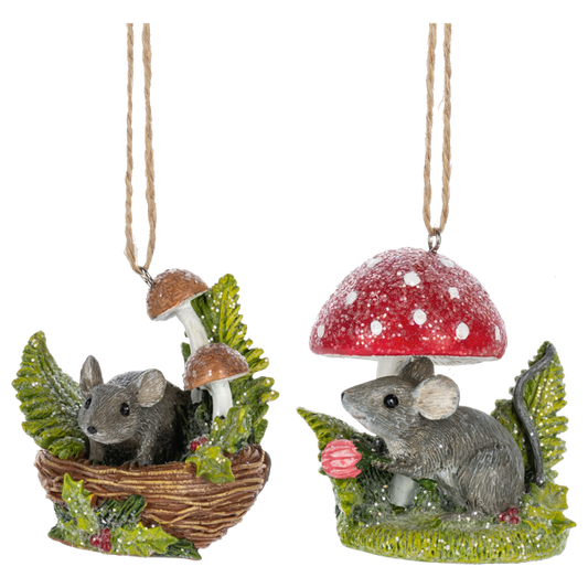 Mouse with Mushroom Ornament-Assorted Styles, sold seperately