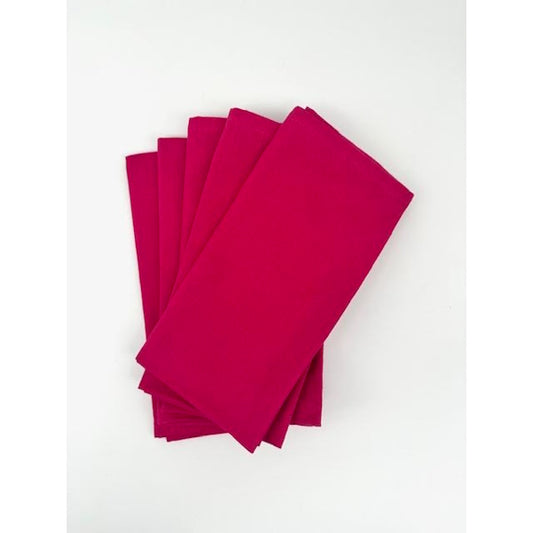 Farmhouse Cotton Napkins, Fushia - Set of 4