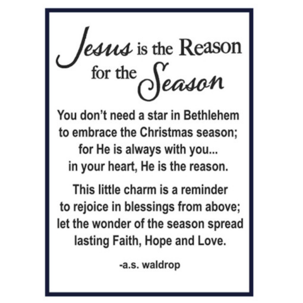 Jesus is the Reason for the Season Nativity Charm, with Insert Card