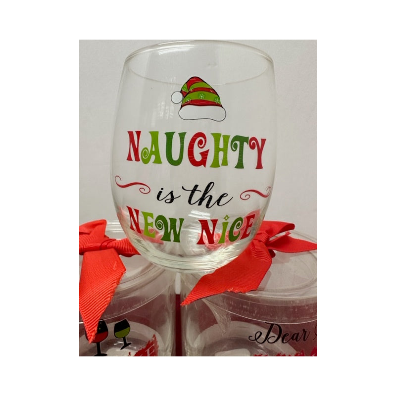 Holiday Stemless Wine Glass