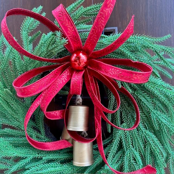 Norfolk Pine Wreath with Bells