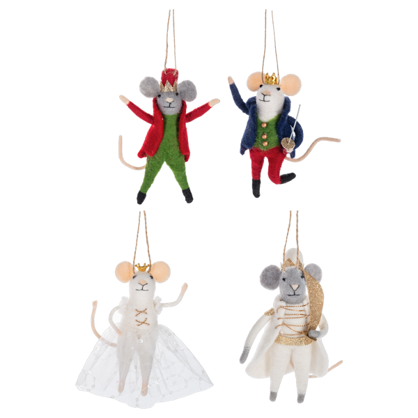 Handcrafted Nutcracker Ballet Mouse Ornaments