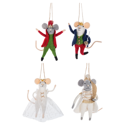 Handcrafted Nutcracker Ballet Mouse Ornaments