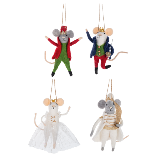 Handcrafted Nutcracker Ballet Mouse Ornaments
