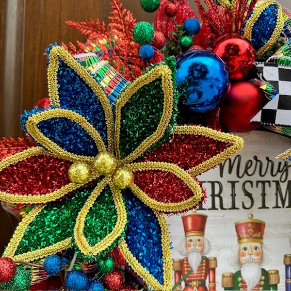 Nutcracker Cheer Wreath-Custom Design, Handmade