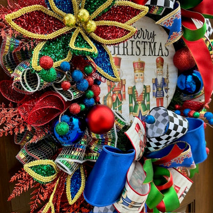 Nutcracker Cheer Wreath-Custom Design, Handmade