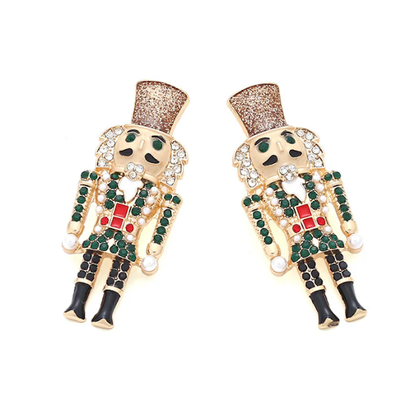 Nutcracker Rhinestone Earrings