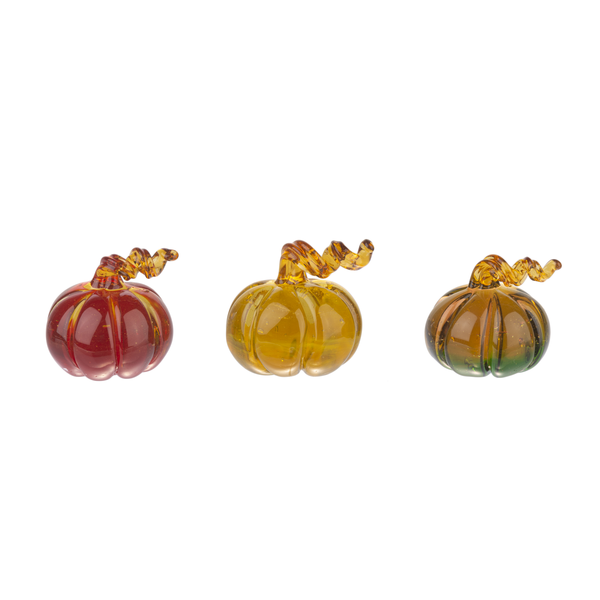 Ombre Mini Glass Pumpkin Figurine-Assorted, each sold seperately