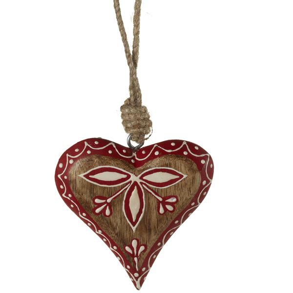 Pattern Heart Wood Ornament