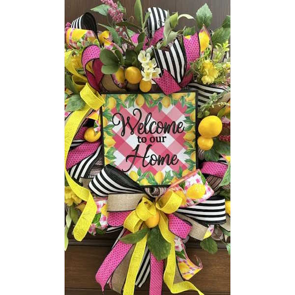 Pink Lemonade Wreath-Custom Design, Handmade