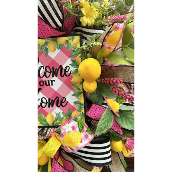 Pink Lemonade Wreath-Custom Design, Handmade