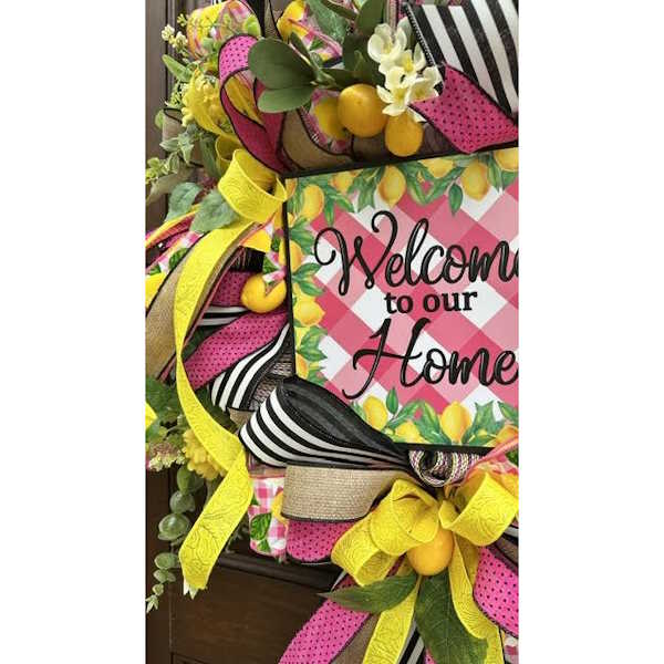 Pink Lemonade Wreath-Custom Design, Handmade