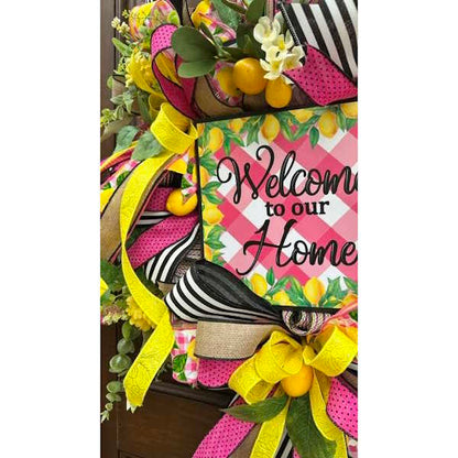 Pink Lemonade Wreath-Custom Design, Handmade