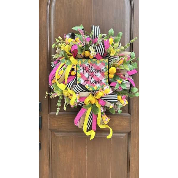 Pink Lemonade Wreath-Custom Design, Handmade