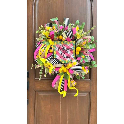 Pink Lemonade Wreath-Custom Design, Handmade