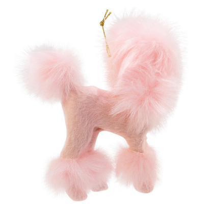 Plush Pink Poodle Ornament