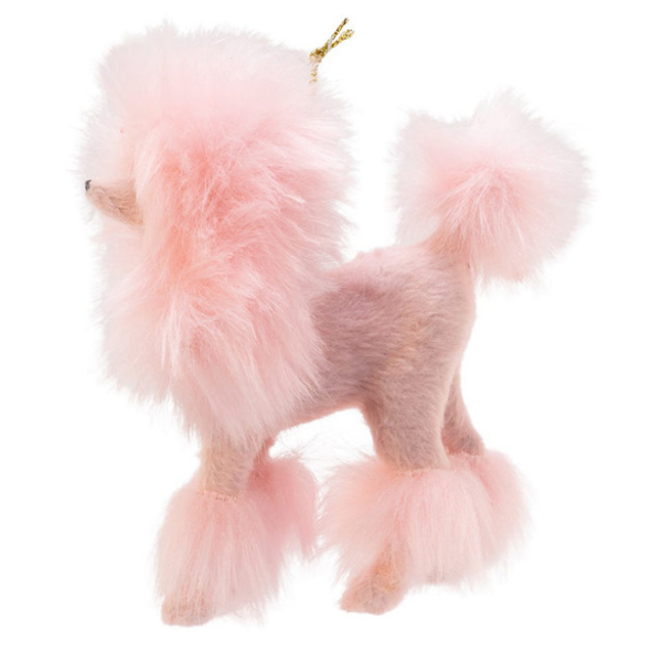 Plush Pink Poodle Ornament