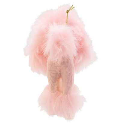 Plush Pink Poodle Ornament