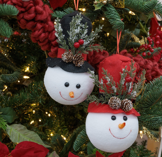 Large Plush Snowman Ornament-Assorted, each sold seperately