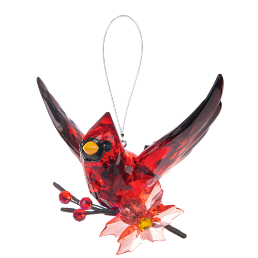 Poinsettia Cardinal Ornament