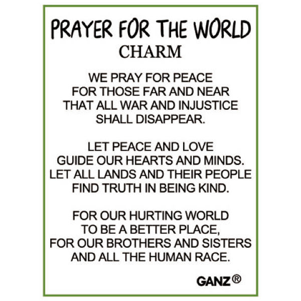 Prayer for the World Charm, with Insert Card
