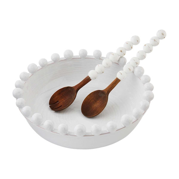 Raised Dot Beaded Salad Bowl and Servers