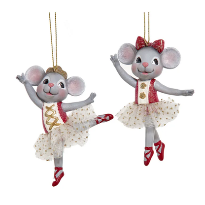 Red Mouse Ballet Ornament-Assorted, each sold seperately