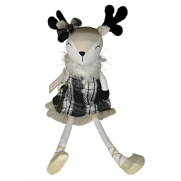 Reindeer in Plaid Dress, Shelf Sitter
