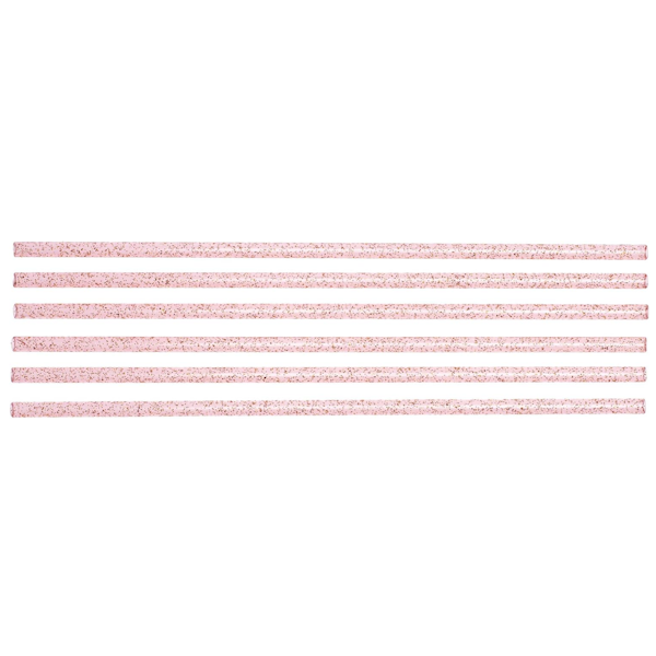 Reuseable Straws-Pink Glitter, Set of 6