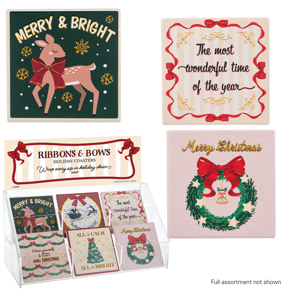 Ribbons & Bows Coasters-Mix and Match, Sold Individually