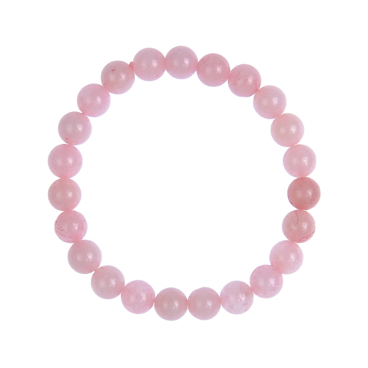 Rose Quartz Beaded Stone Stretch Bracelet