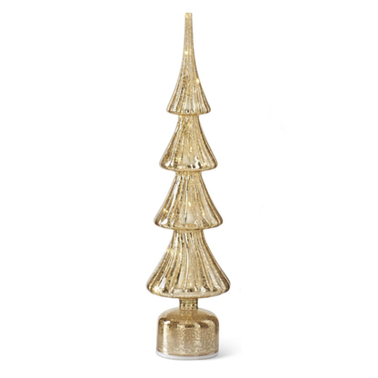 Rotating Gold Mercury Glass LED Trees w/Timers-Assorted Sizes, sold separately