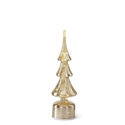 Rotating Gold Mercury Glass LED Trees w/Timers-Assorted Sizes, sold separately