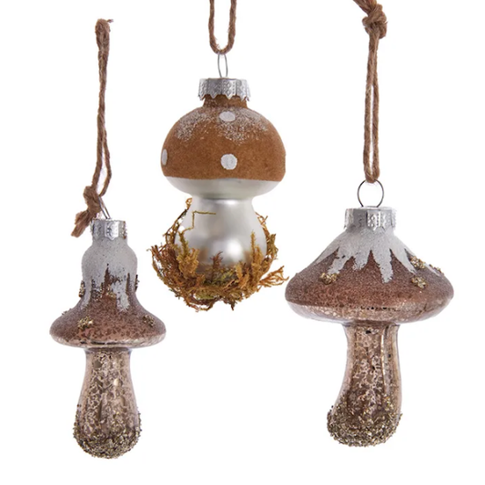 Rustic Glam Mushroom Ornament-Assorted Styles, sold seperately