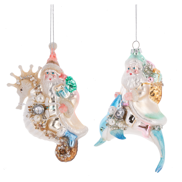 Santa Coastal Ornament-Assorted, each sold separately