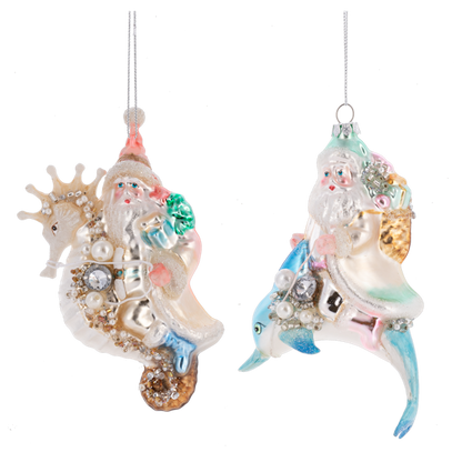 Santa Coastal Ornament-Assorted, each sold separately