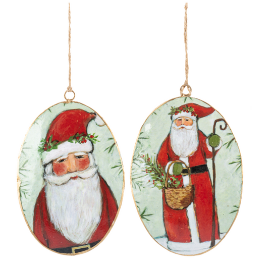 Santa Oval Ornament-Assorted Styles, sold separately