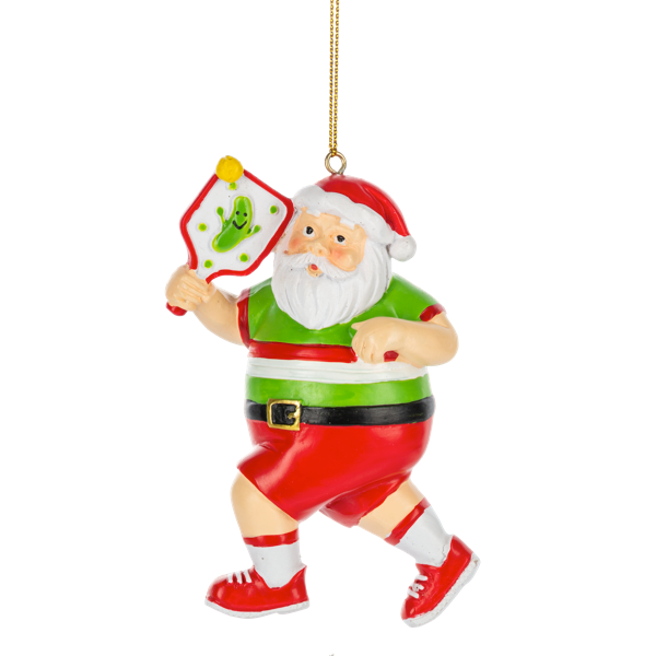 Santa Pickleball Ornament