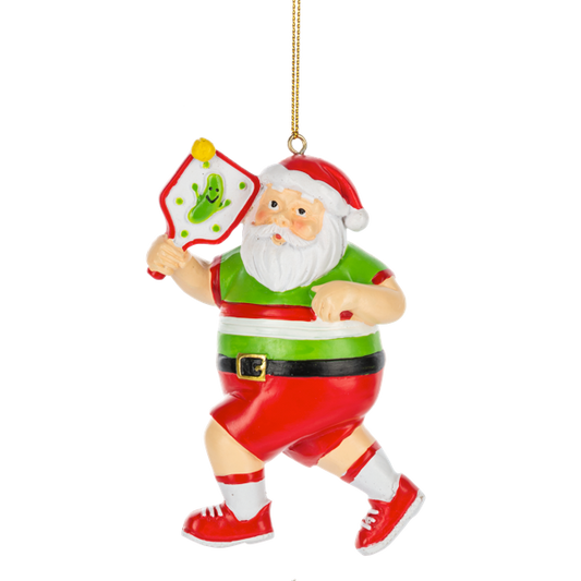 Santa Pickleball Ornament