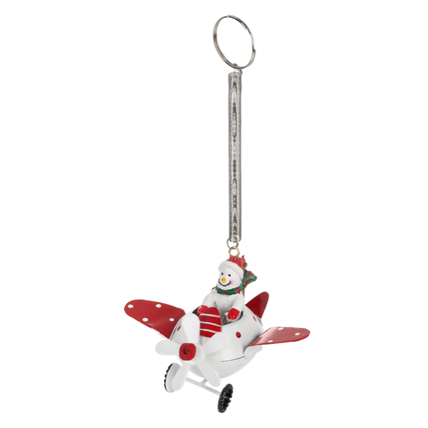 Santa, Snowman or Reindeer in Airplane Ornament-Assorted, each sold separately